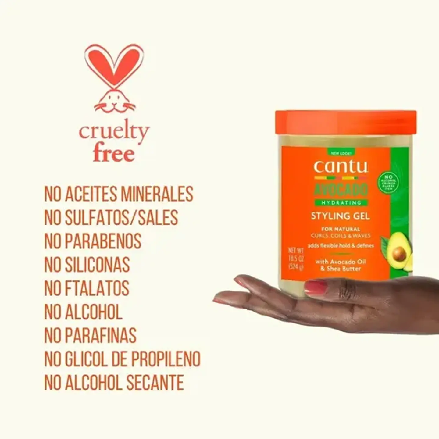 Gel hidratante para rizos Cantu Avocado 524g 2