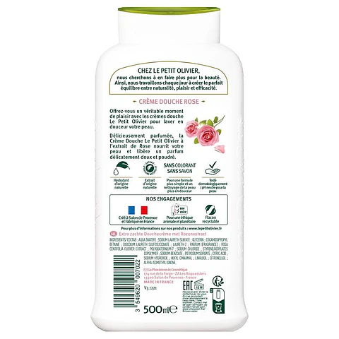 Crema Ducha Extra Hidratante Rosas Le Petit Olivier 500ml
