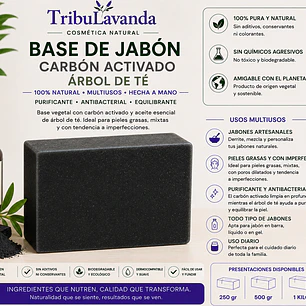 Base Jabón Carbón Árbol de Té