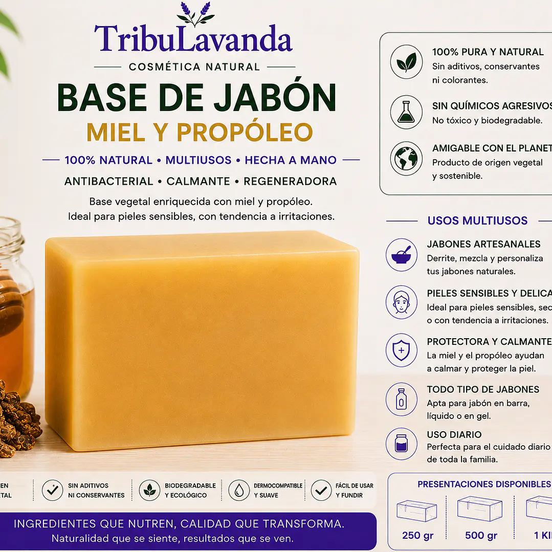 Base de Jabón Propóleo y Miel 1