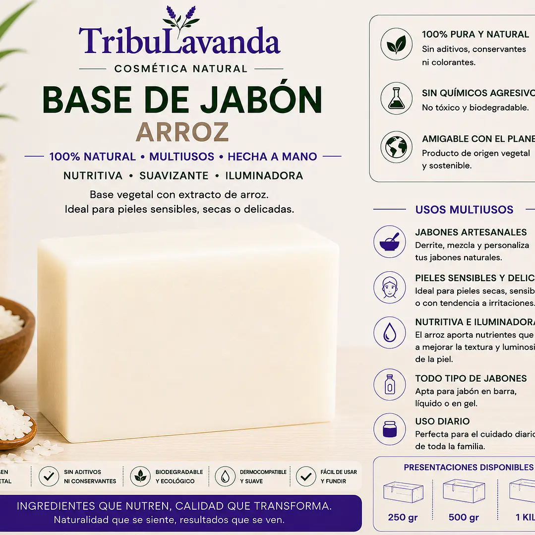 Base jabón de arroz 1