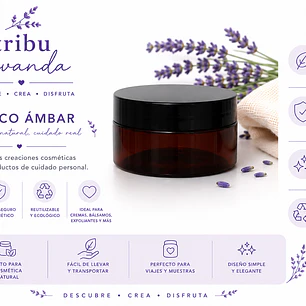 Envase Pet 100 gr ámbar tapa negra