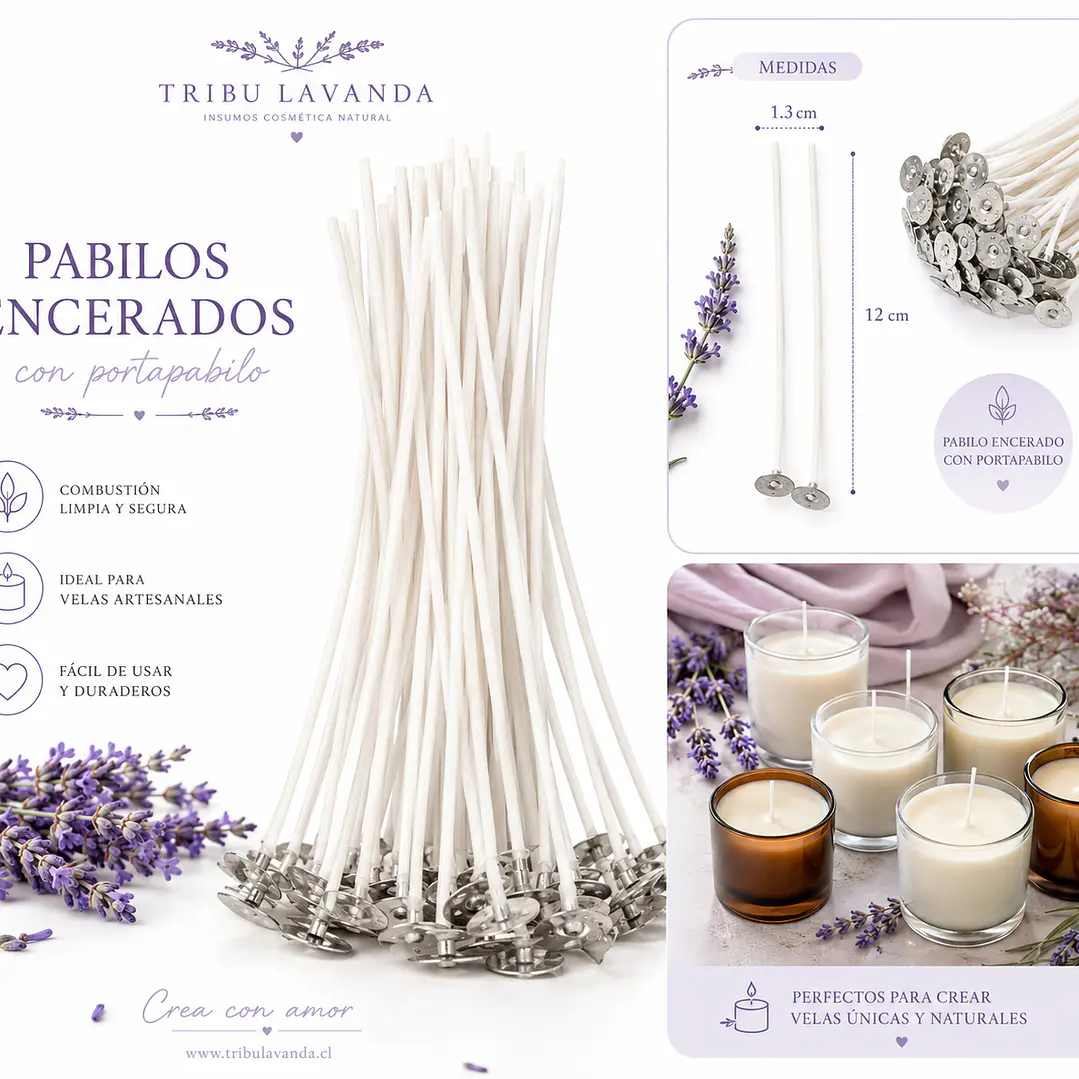 Pabilo encerado con portapabilo o Mechas para velas 1