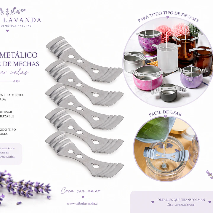 Centrador metálico de mechas para hacer velas  1