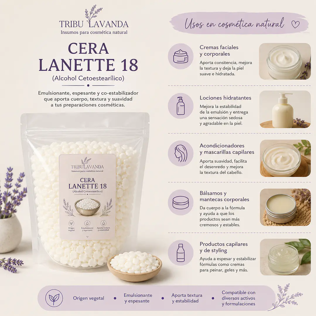Cera Lanette 18 Alcohol Cetoestearilico 2