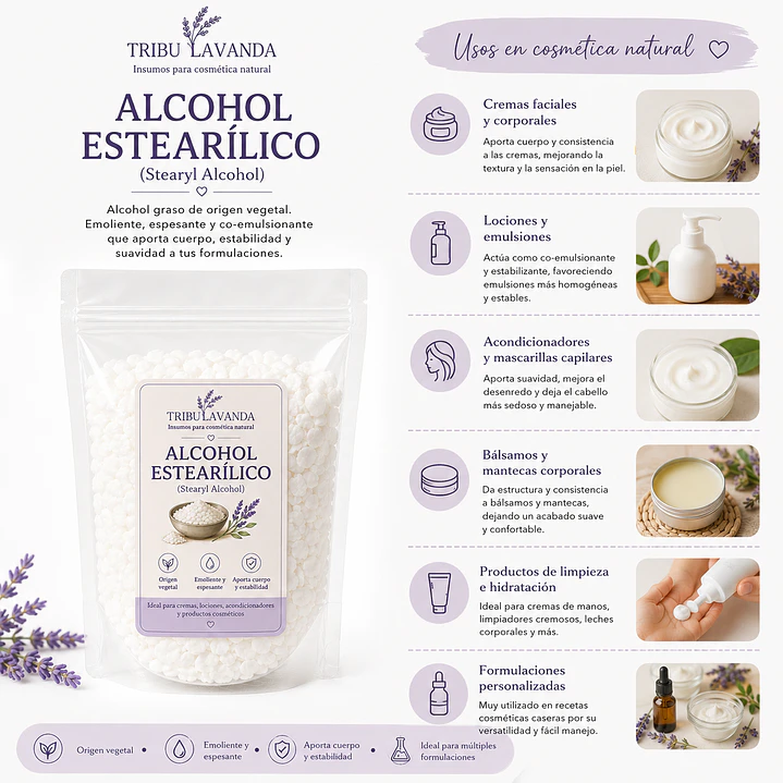 Cera Lanette 18, Alcohol Estearilico  2