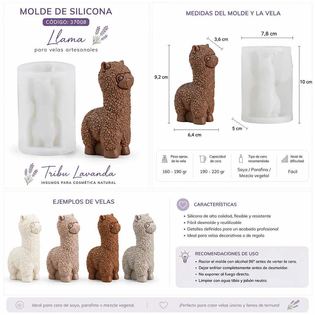 Molde velas Alpaca 3D  2