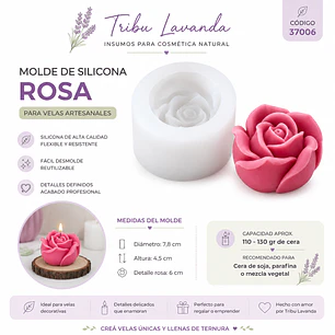 Molde velas rosa 3D 
