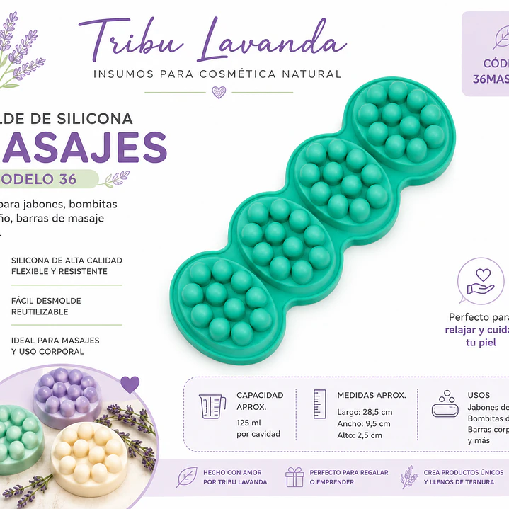 Molde masajeador Ovalado 125 gr aprox  2