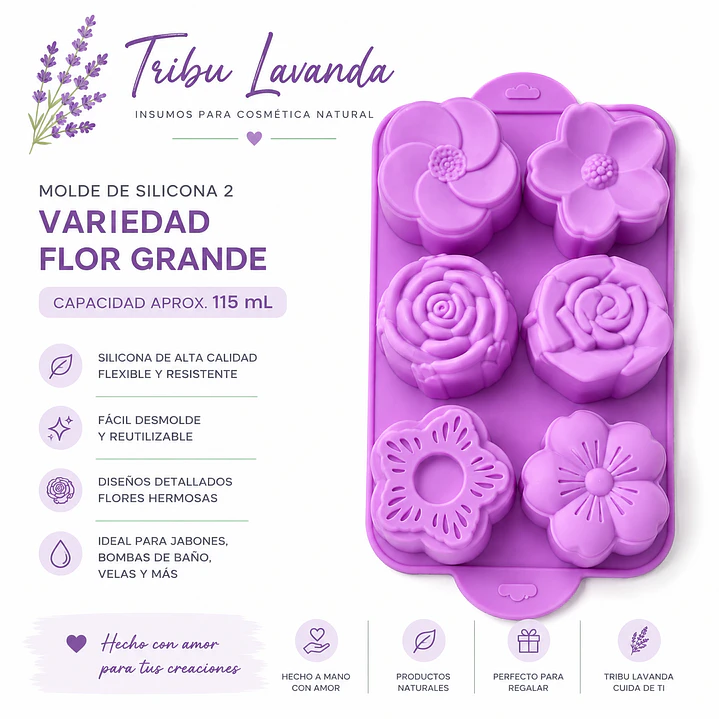 Molde flores grandes 115 gr aprox. 2