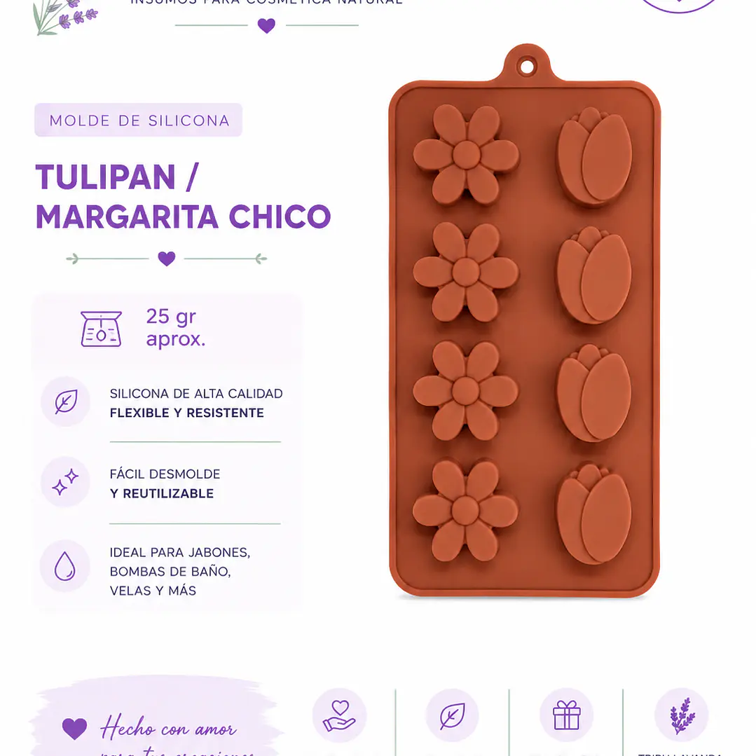 Molde Margarita tulipán 25 gr aprox.  2