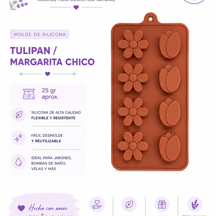 Molde Margarita tulipán 25 gr aprox.  2