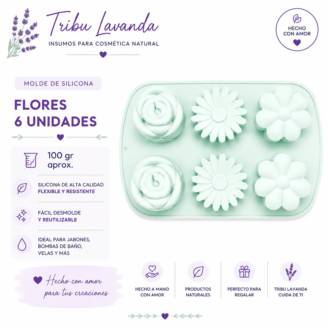 Molde Rosa Margarita y Flor Grande 100 gr aprox. 2