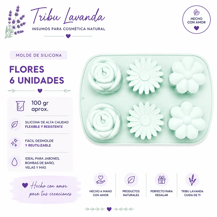 Molde Rosa Margarita y Flor Grande 100 gr aprox. 2