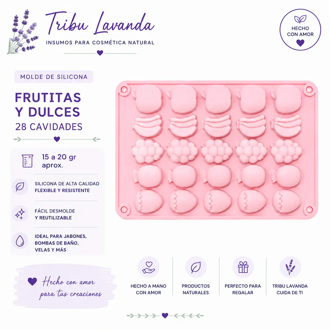 Molde frutitas y dulces 15 a 20 gr aprox.  2