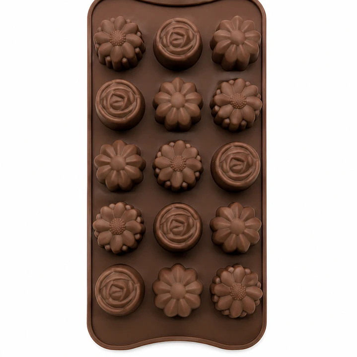 Molde pequeño flores variadas 20 a 25 gr aprox.  1
