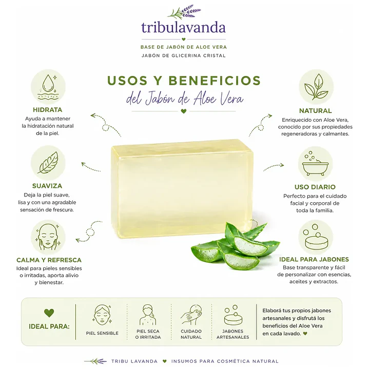 Base Jabón con Aloe vera 500 gr y 1 kg 2