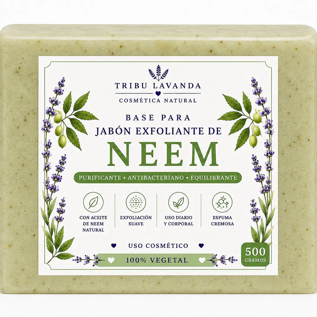 Base de Jabón Exfoliante de Neem 500 gr y Kg 1