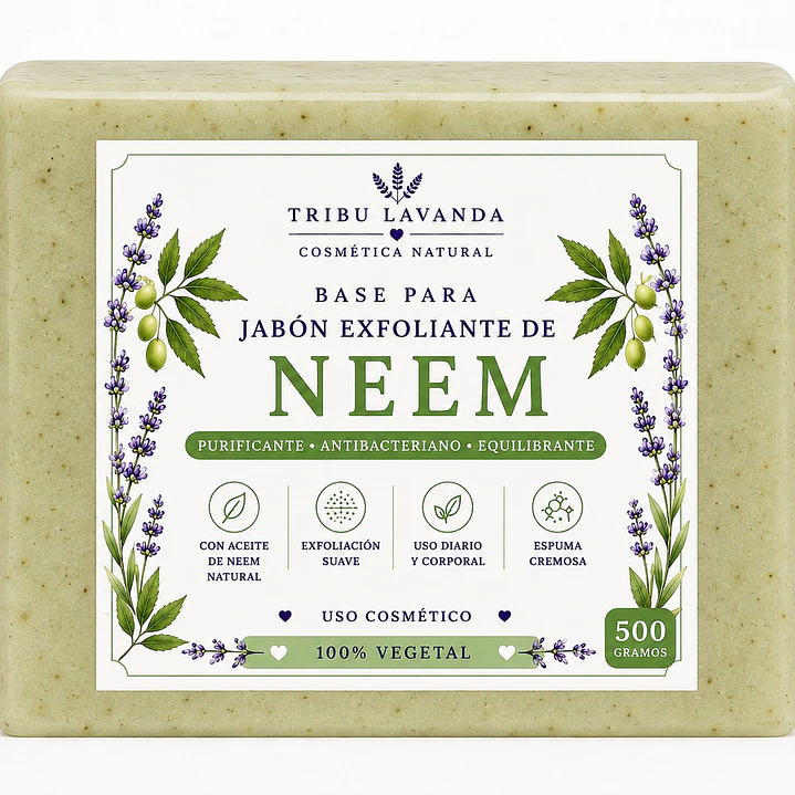 Base de Jabón Exfoliante de Neem 500 gr y Kg 1