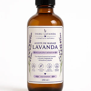 Aceite de Masajes corporal Relajante Lavanda 250 ML 