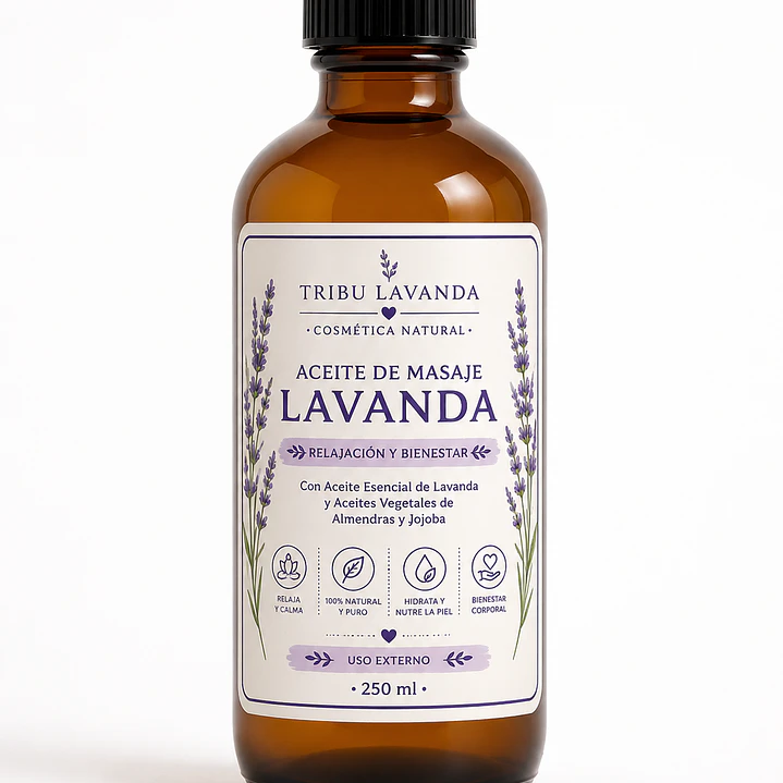 Aceite de Masajes corporal Relajante Lavanda 250 ML  1