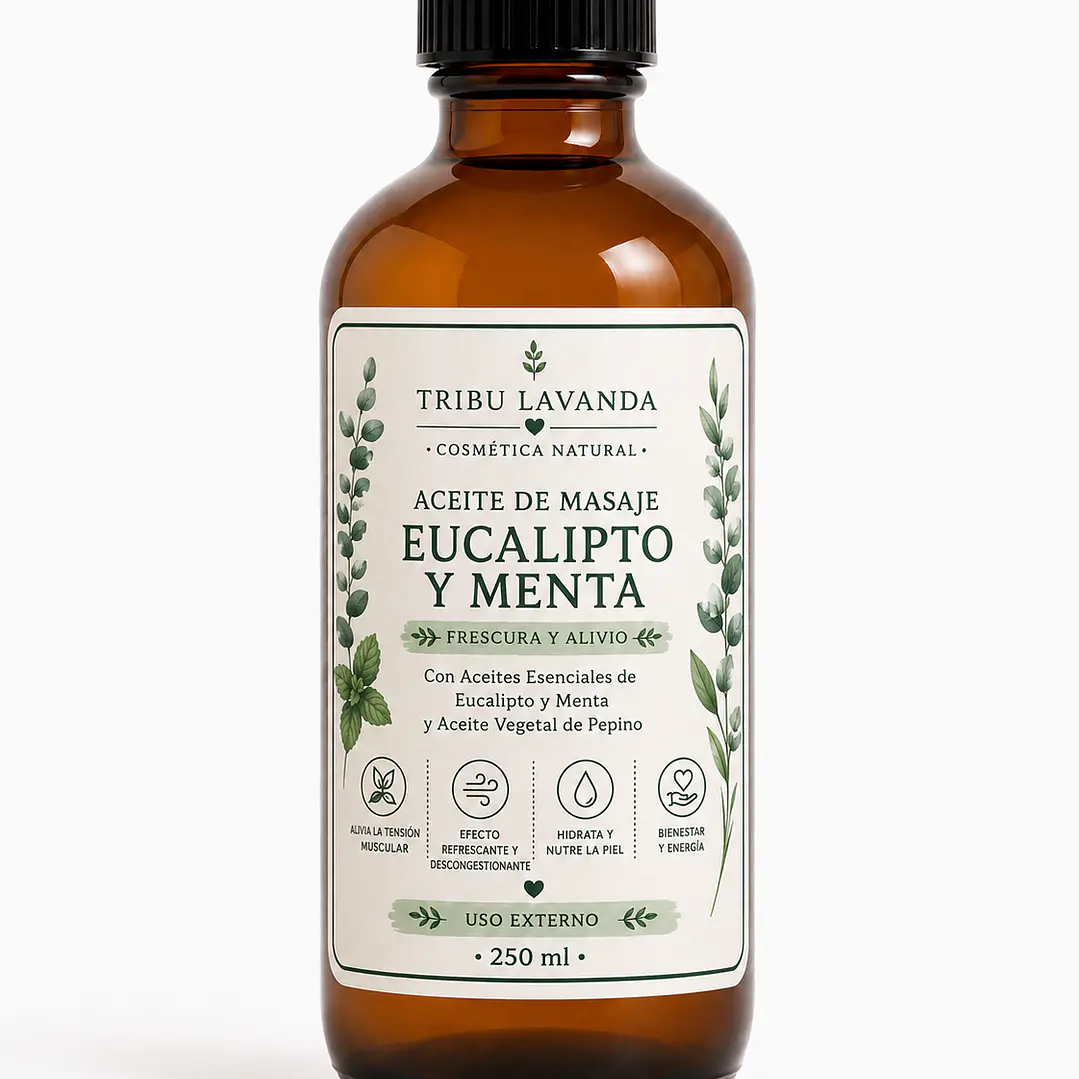 Aceite de Masajes corporal Descontracturante Menta Eucaliptus 250 ML  1