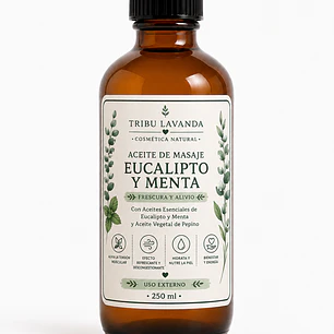 Aceite de Masajes corporal Descontracturante Menta Eucaliptus 250 ML 