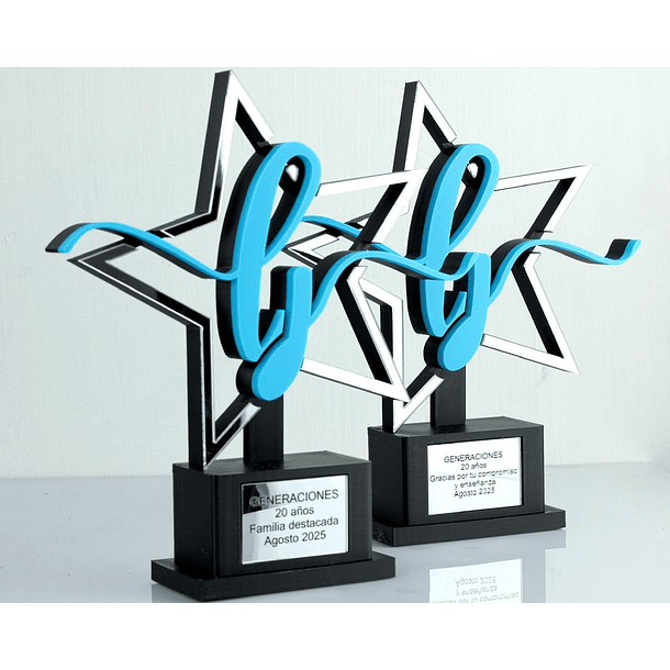 Trofeo academia de baile 25cm con acrilico