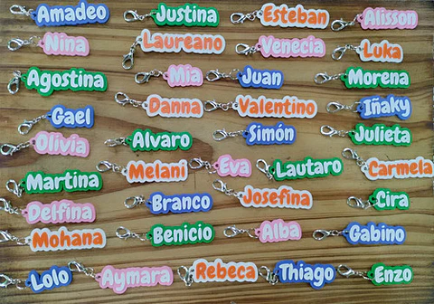 Llaveros Souvenir Señalador Identificacion Nombres Pack X 20