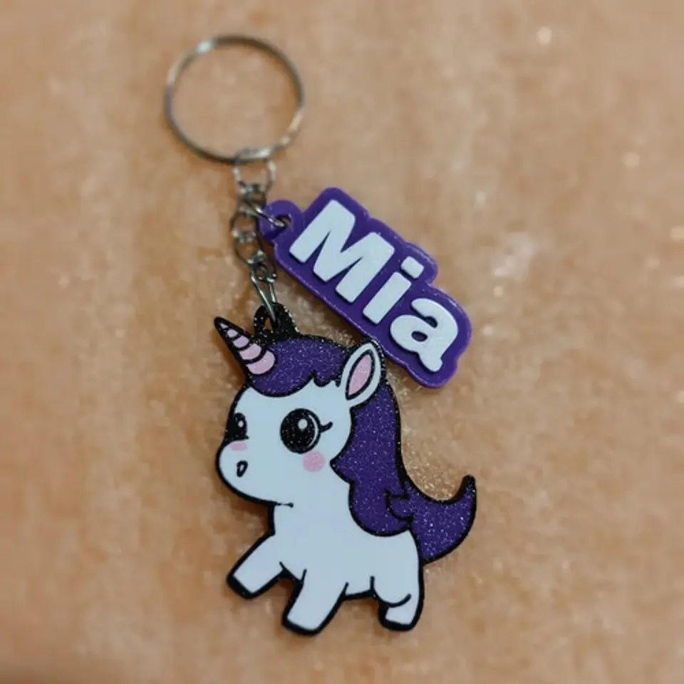 Llaveros Souvenir Cumpleaños Unicornio Con Nombre Pack X 10 1