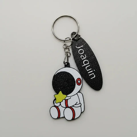 Llaveros Souvenir Cumpleaños Astronauta Con Nombre Pack X 10
