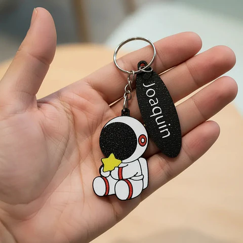 Llaveros Souvenir Cumpleaños Astronauta Con Nombre Pack X 10