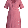 Vestido lactancia cruzado con botones rosa
