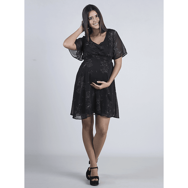 Vestido lactancia georgette con Smock