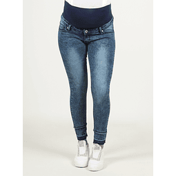 Jeans slim tobillero bajo deshilachado