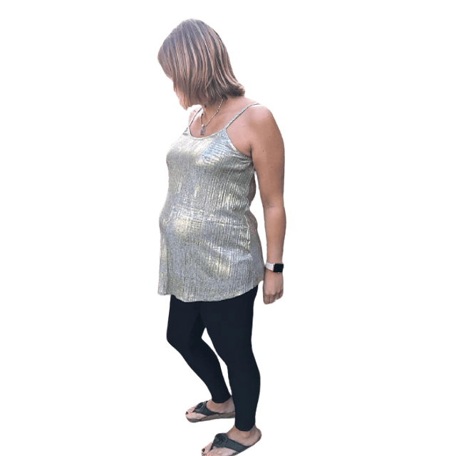 Polera formal dorada maternal