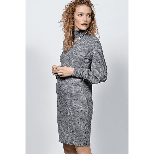 Vestido tejido delgado gris