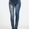 Jeans maternal skinny con bordados