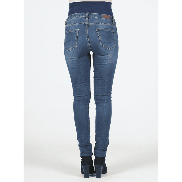 Jeans maternal skinny con bordados