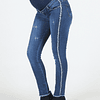Jeans maternal skinny con flecos