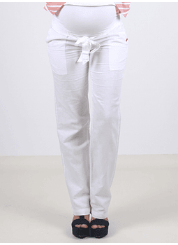 Pantalon de lino blanco