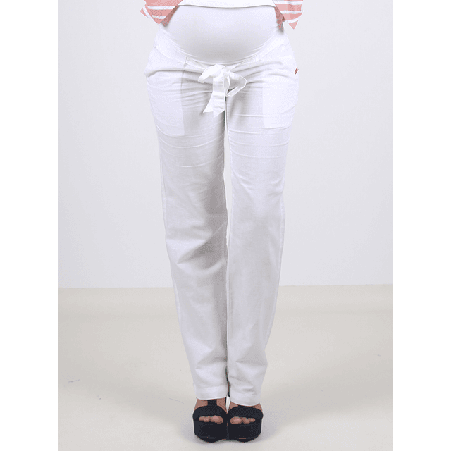 Pantalon de lino blanco