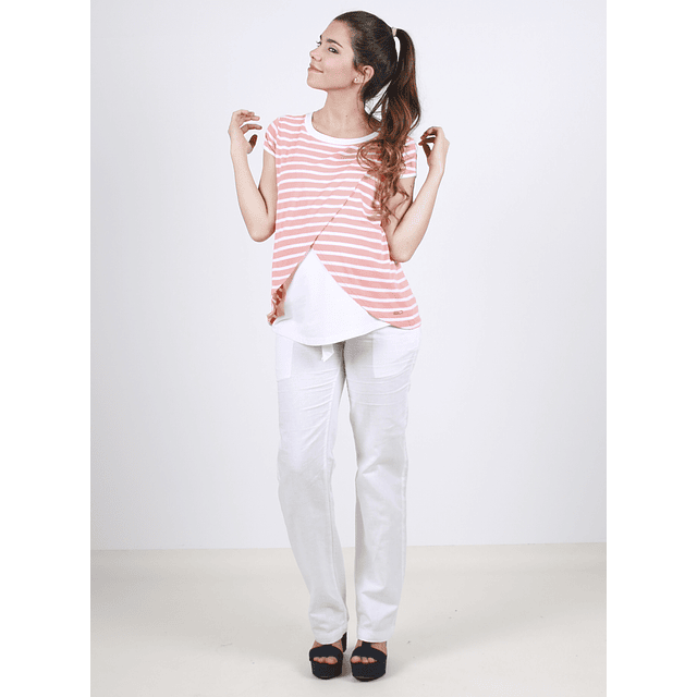 Pantalon de lino blanco