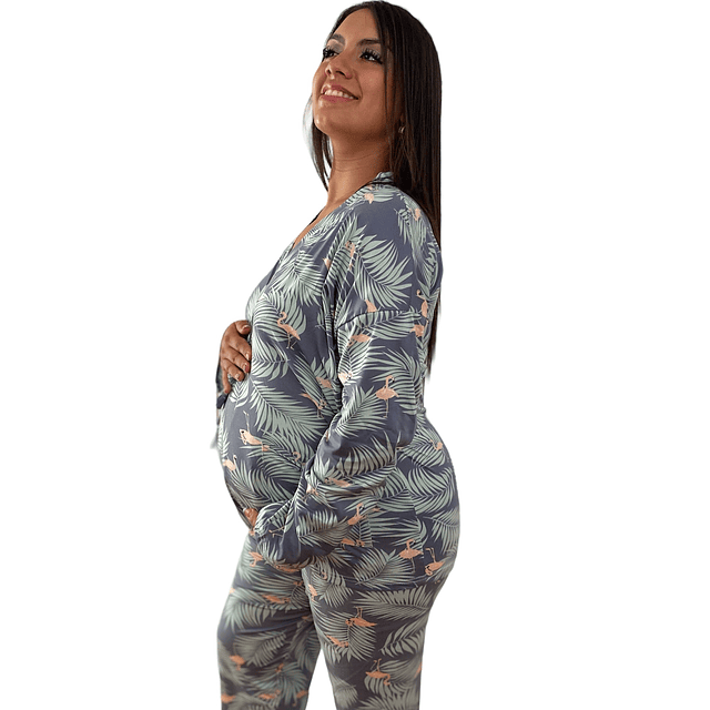 Pijama maternal y lactancia Flamencos