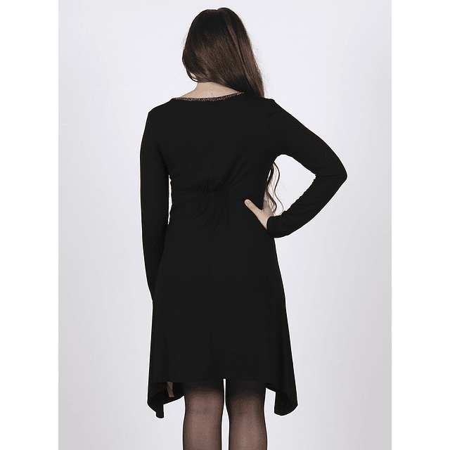 Vestido maternal cuello redondo negro