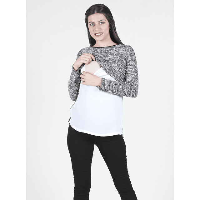 Chaleco corto bordado con blusa