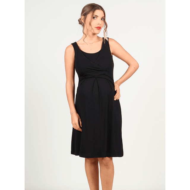 Vestido escote cruzado negro