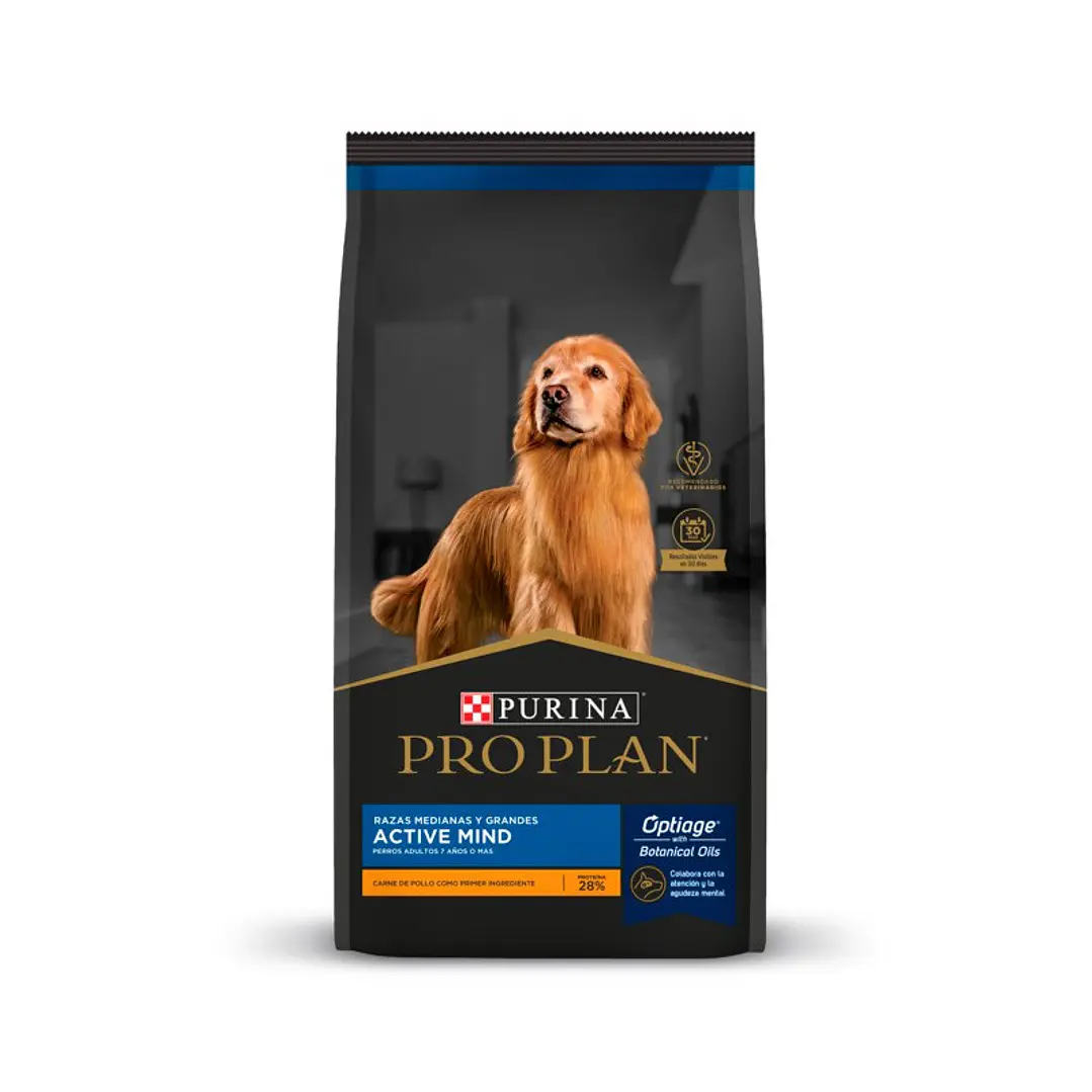PRO PLAN PERRO ADULTO +7 ACTIVE MIND RAZA MEDIANA Y GRANDE 15 KG 1