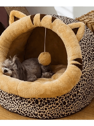Cama Cueva Igloo Tigre Para Perros y Gatos 