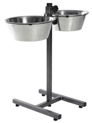 Platos elevados de acero inoxidable para perros con soporte 